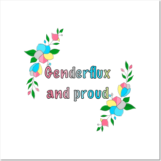 Genderflux and proud floral design Posters and Art